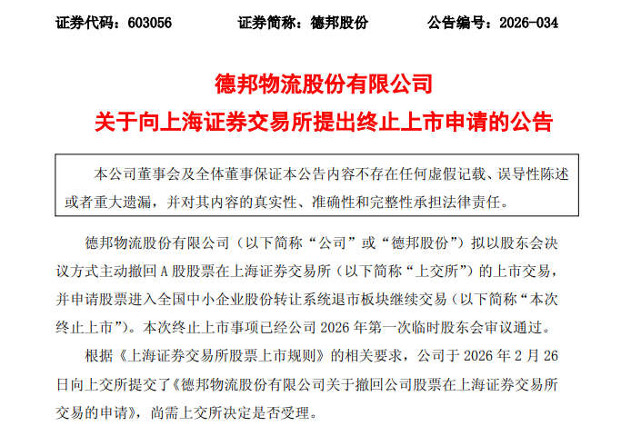 603056，拟主动退市！