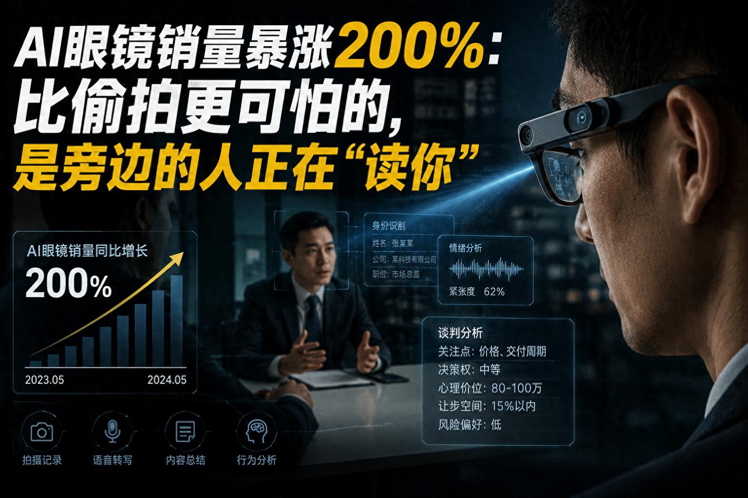 AI眼镜销量暴涨200%：如何知道旁边戴眼镜的人正在&ldquo;读你&rdquo;？
