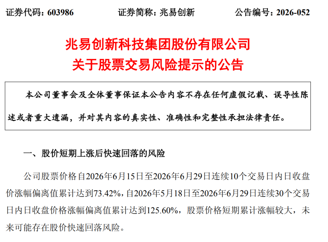 存储芯片龙头，提示风险